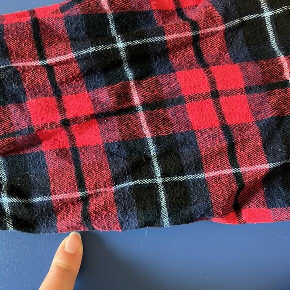 Saddlebred Red/Navy/Black Plaid Button Down Cotton Flannel - Picture 13 of 13